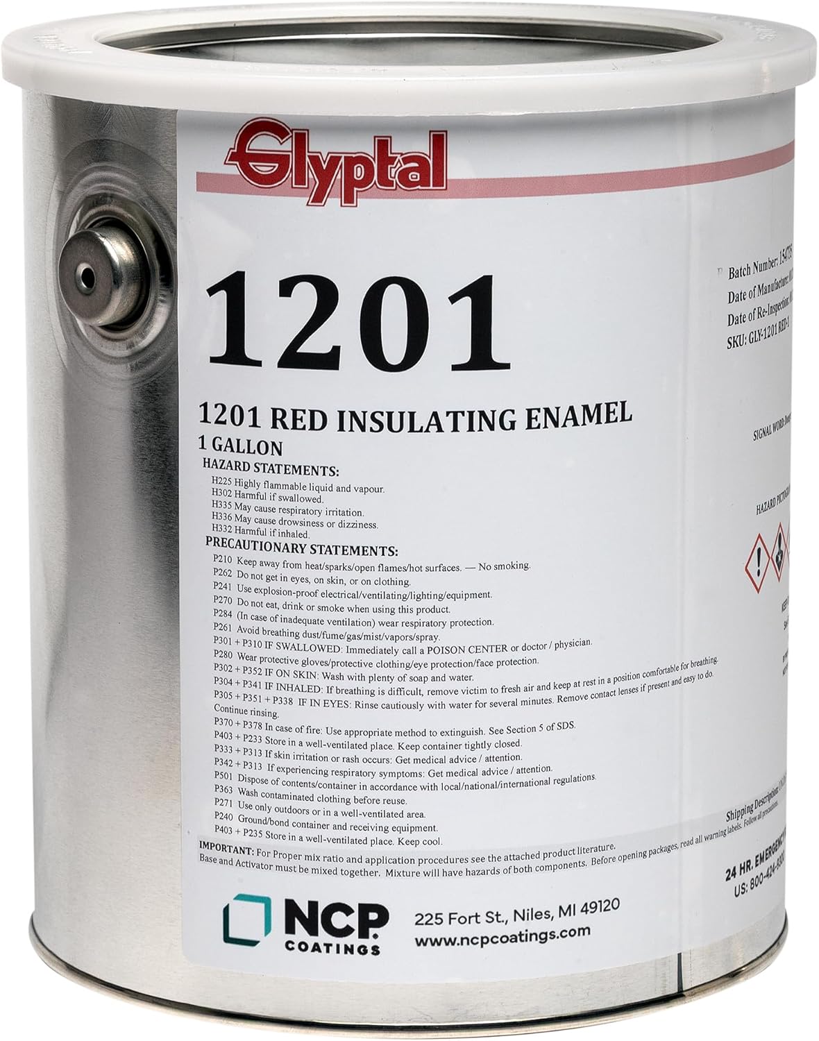 Glyptal 1201 Insulating Enamel Paint | Corrosion And Moisture Resistant | Red | 1 Gallon