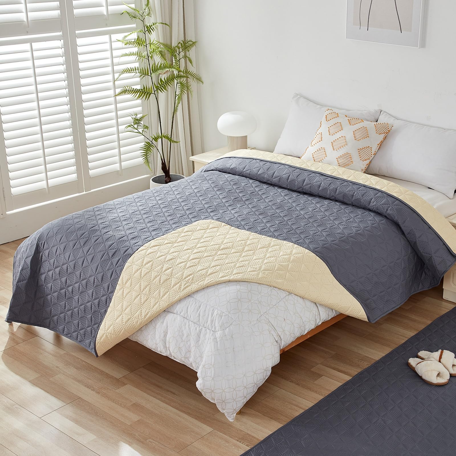 Morbuy Empapadores Cama Lavables Reutilizables para Adultos Niños Empapadores Cama Impermeable Absorbentes Ideal como Salvacamas para Incontinencia, Mayores (210*260cm,328 Gris)