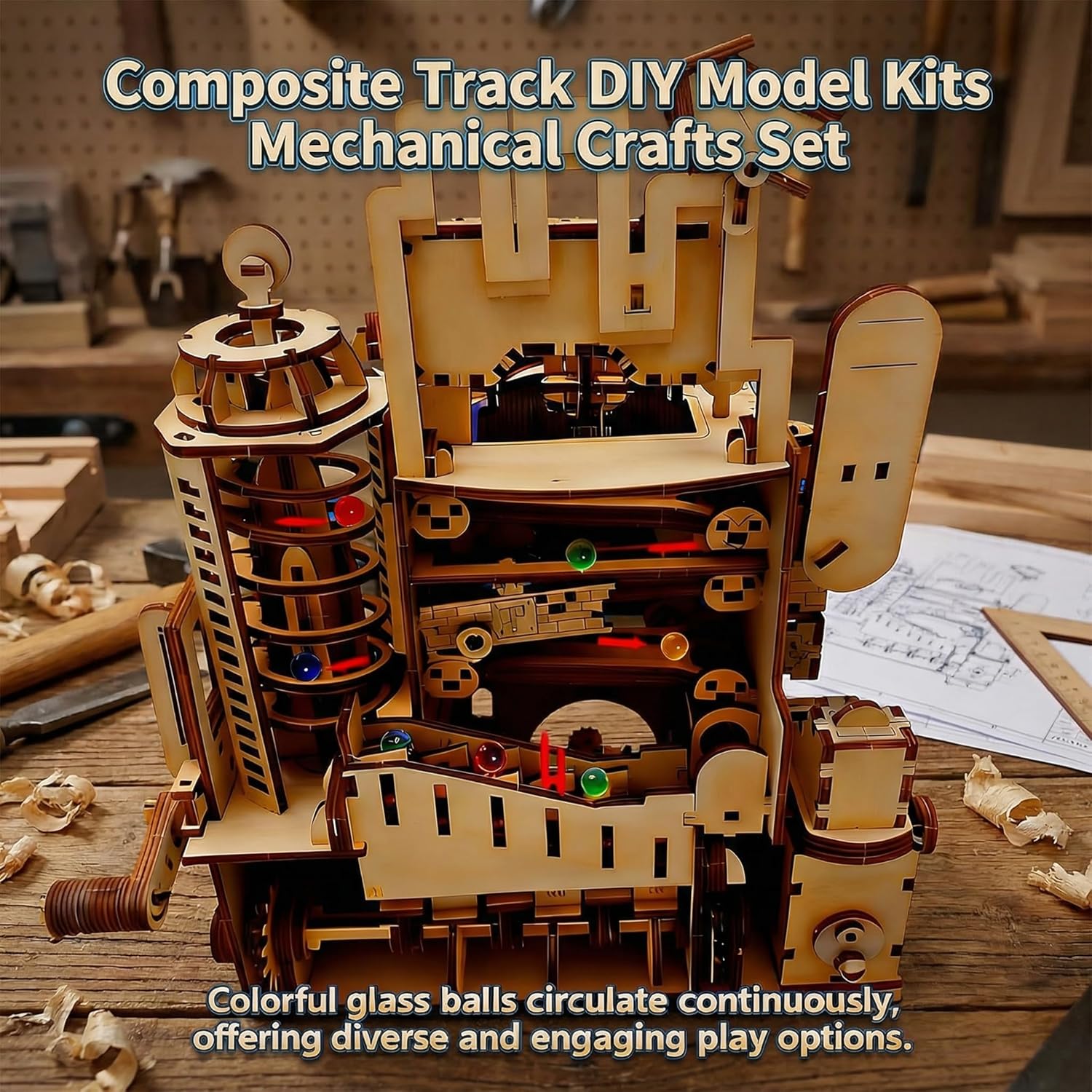 3D Wooden Puzzles for Adults, DIY Model Kits Mechanical Crafts Set, Interactive Wood Puzzle, Room Home Desk Decor, Building Gift for Women Men Age 14+ Years Old
