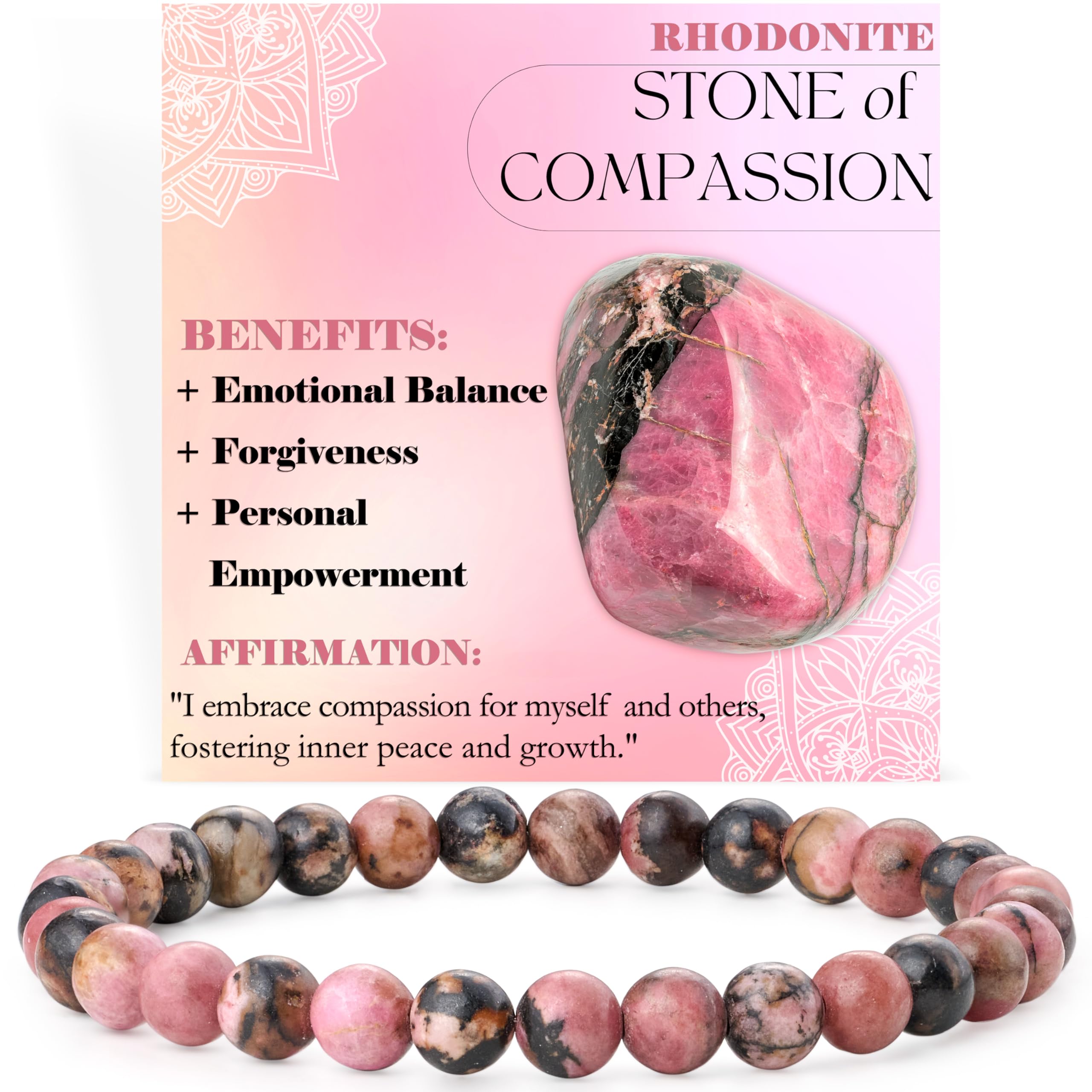 Bivei signora braccialetto perline 6mm semiprezioso cristallo naturale elastico elastico cristallo accessori regalo di yoga