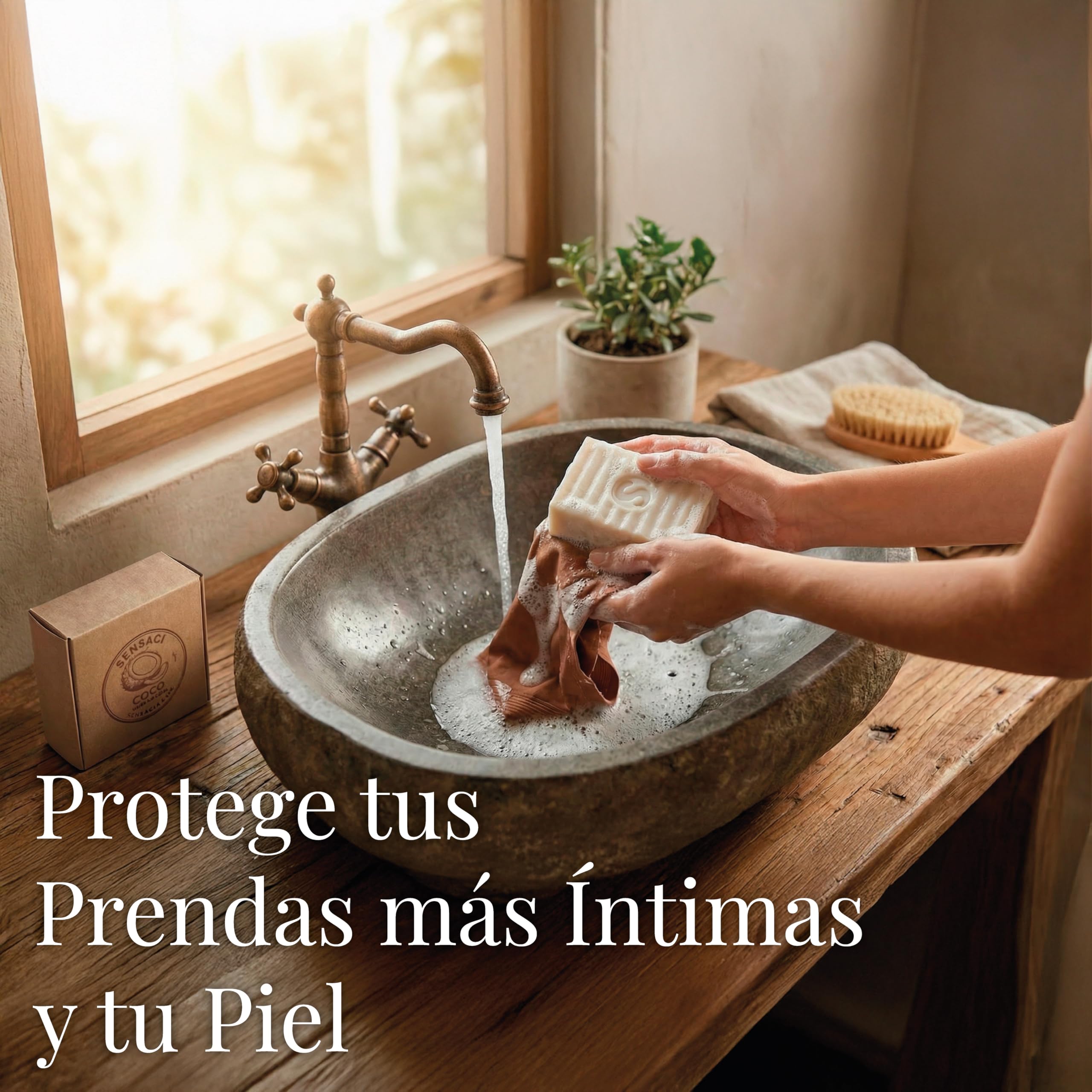 Jabón ROPA 100% Aceite de Coco Natural – Jabón para Ropa Íntima, Delicada y Bebé – Quitamanchas Artesanal Hipoalergénico y Vegano – Pastillas Sólidas Sin Plástico Zero Waste (Pack de 2 (250g))