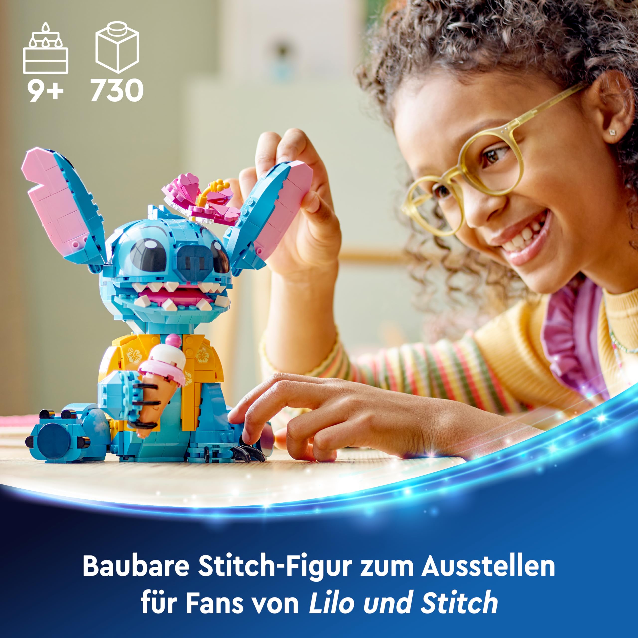 LEGO | Disney Stitch Spielzeug - Figur zum Spielen und Sammeln mit Einer Eistüte und Einer dekorativen Blume - Geschenk für Mädchen, Jungen und Lilo & Stitch Filmfans ab 9 Jahren - 43249