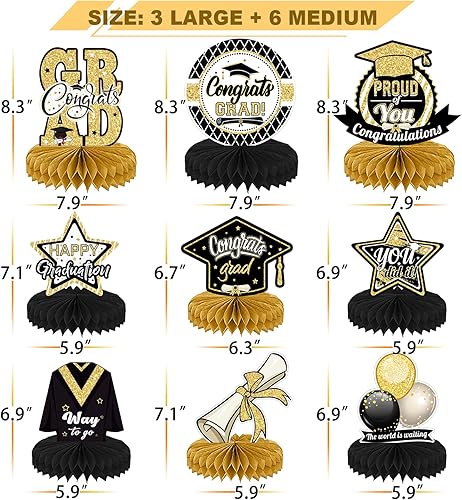 Miniatura 4 de Decoraciones de fiesta de graduación, centros de mesa de graduación de felicitaciones, graduaciones, centros de mesa de graduación, suministros de