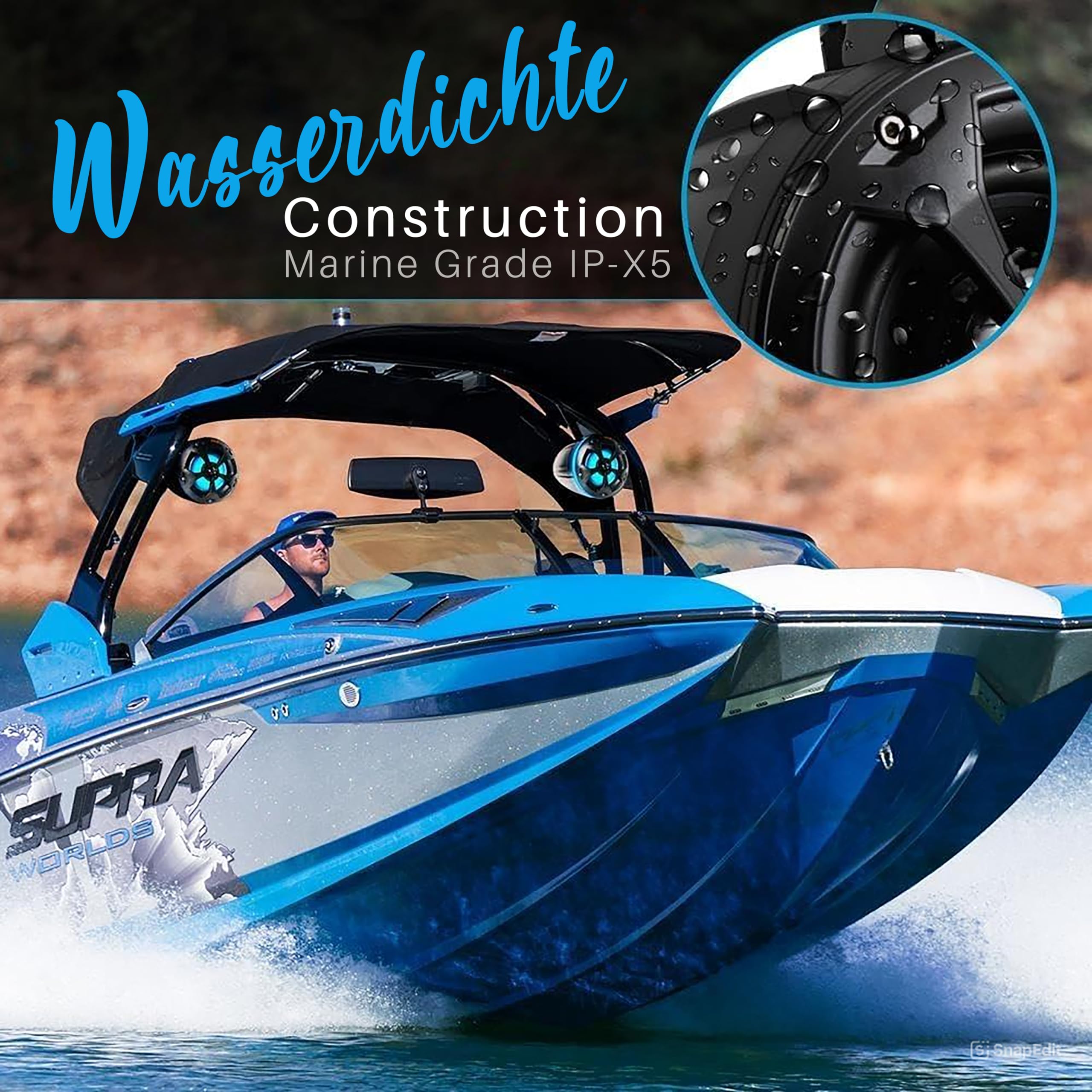 Pyle Outdoor Box Wasserdicht – Outdoor Speaker – Aussenlautsprecher Wasserfest 800W als Lautsprecher Auto, Boot, Jeep oder Quad. 2 Wege Lautsprecher Box leicht Montierbar, Lautsprecher Schwarz