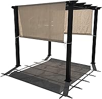 Vista 9 de Alion Home Custom Reemplazo de HDPE de protección solar permeable con bolsillos de varilla para pérgola