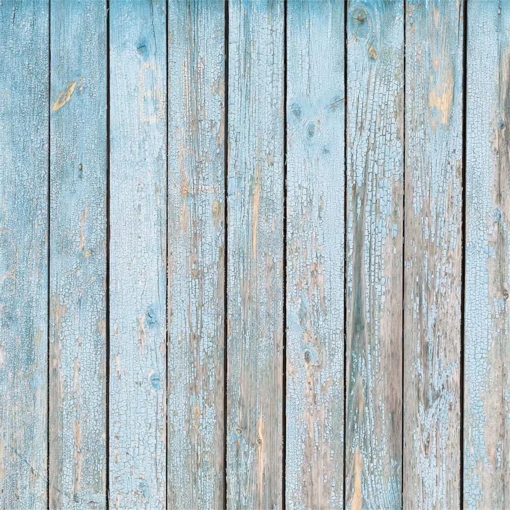 BELECO 5x5ft Fabric Blue Wood Backdrops for Photography Rustic Wood Wall Vintage Worn Wooden Boards Background Baby Shower Birthday Party Wall Decor Newborn Baby Kids Children Portrait Photoshoot