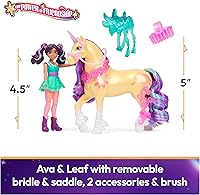 Vista 2 de Unicorn Academy, Set de Poder de Amistad de Ava y Leaf con Silla de Montar y Accesorios, Muñecas y Juguetes de Unicornio, Regalos y Pequeños