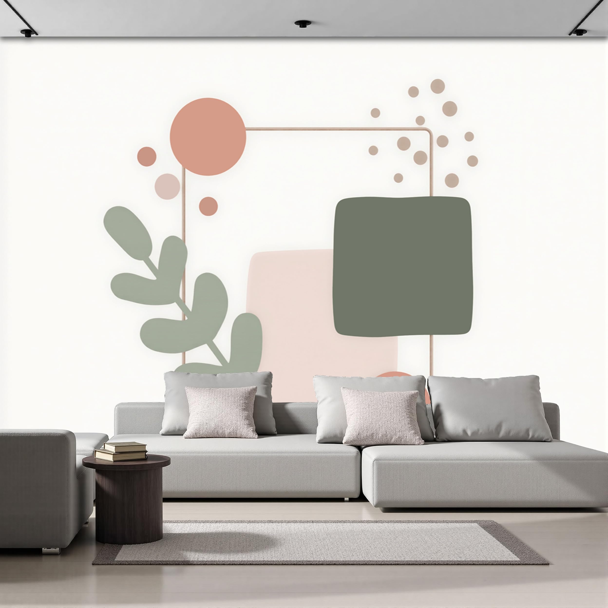 Papier peint géométriques feuilles 3D bohème salon décoration murale 400x280cm