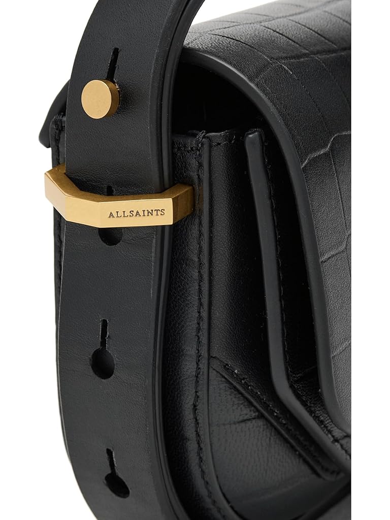 Black AllSaints Etta Croc Xbody