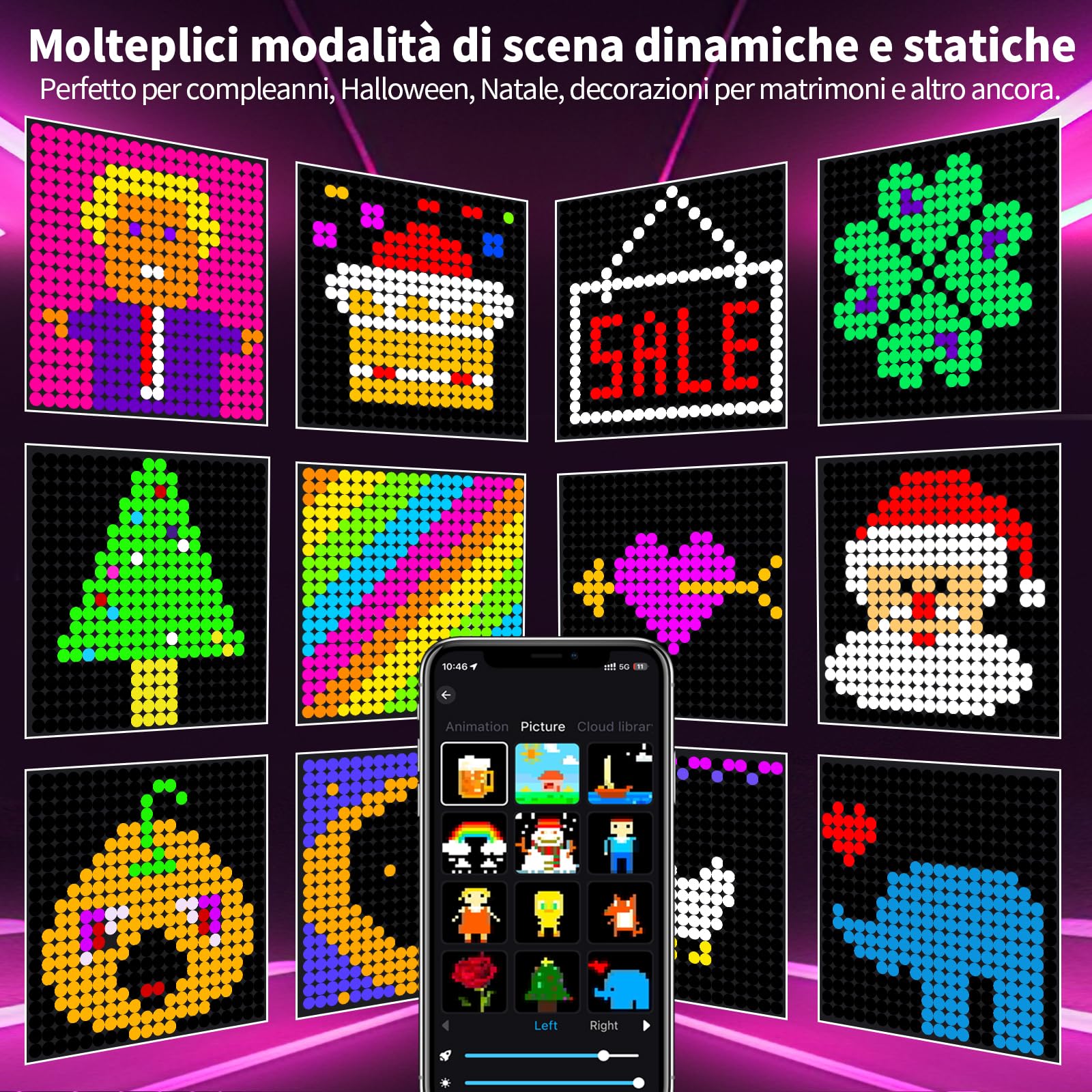 YOOHBERRYS Tenda Luminosa, Luci Per Tende Con 400 LEDs, Telecomando, APP, Sincronizzarsi con la Voce, Timer, DIY Tenda Luminosa per Natale, Feste, Matrimonio, Interni ed Esterni IP65 (2 X 2m)
