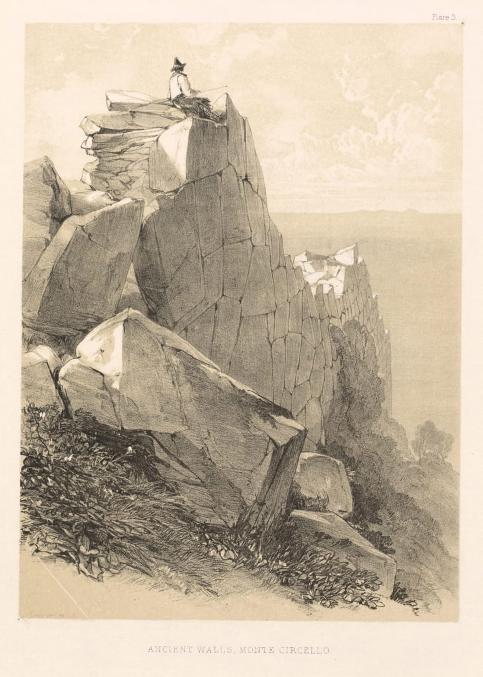 Lienzo de Monte Circello de Edward Lear: cuadro impreso de 60x90cm para pared 5