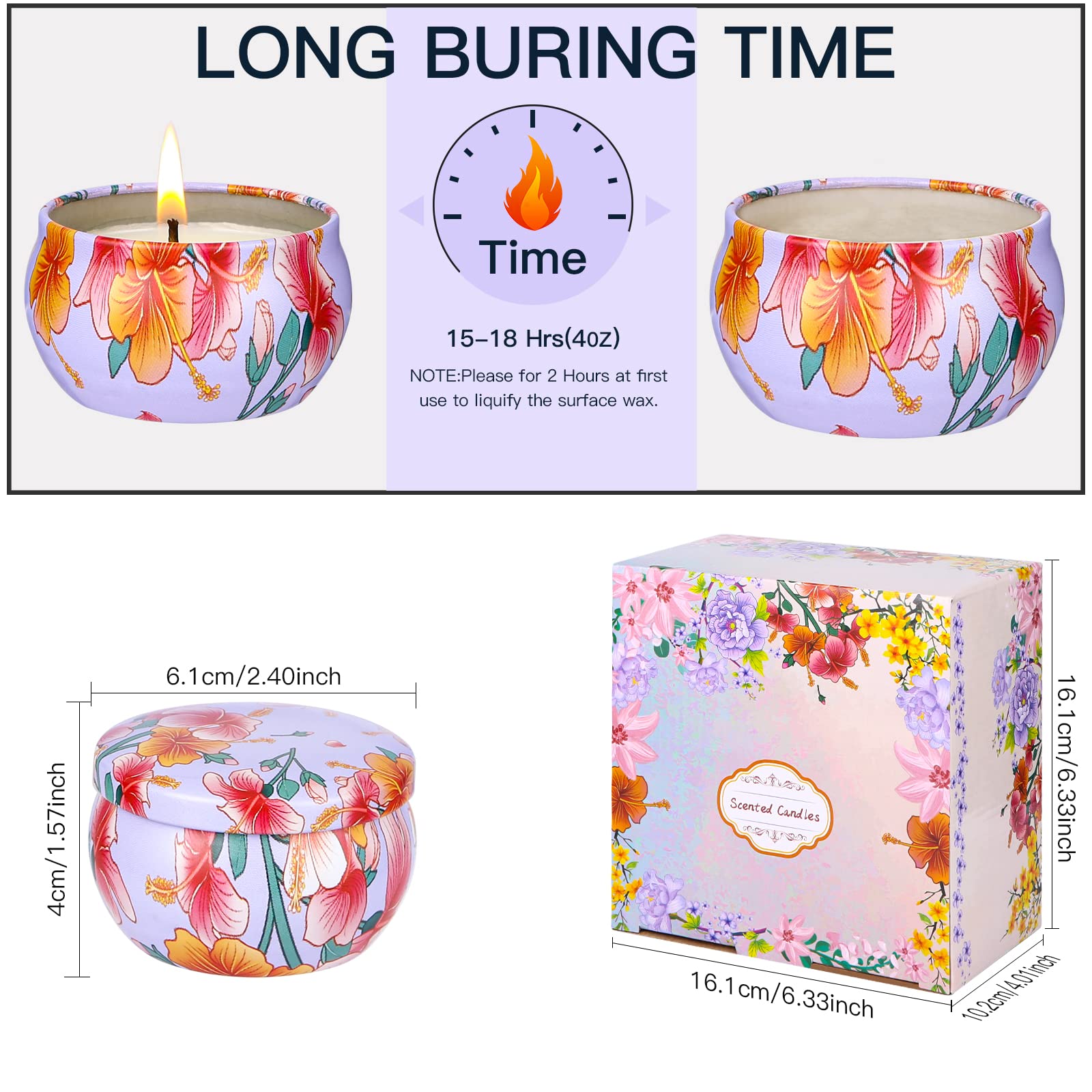 Natural Velas Aromaticas Juego de 8 Piezas,100% de Cera de Soja Velas Perfumadas,Navidad Velas Aromaticas,Aliviar el Estrés, para Relajación Vela de Viaje Adecuado para decoración de fiestas