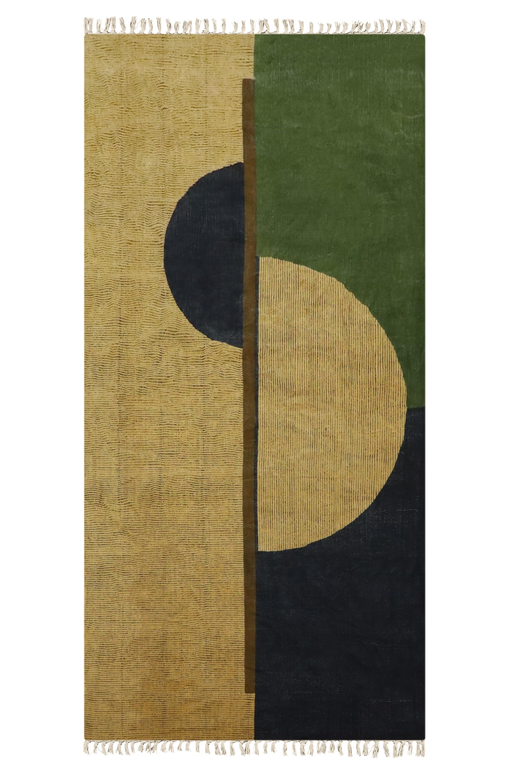 Tapis en coton de style bohème marron et noir tissé à plat pour lit et salle à manger 15x20 cm