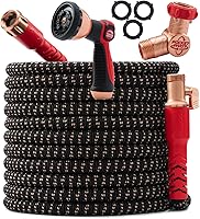 Vista 1 de Pocket Hose Cabezal de cobre con manguera de jardín expandible de 150 pies, como se ve en la televisión, gira 360°, tubo avanzado Tri-Tex y chaqueta