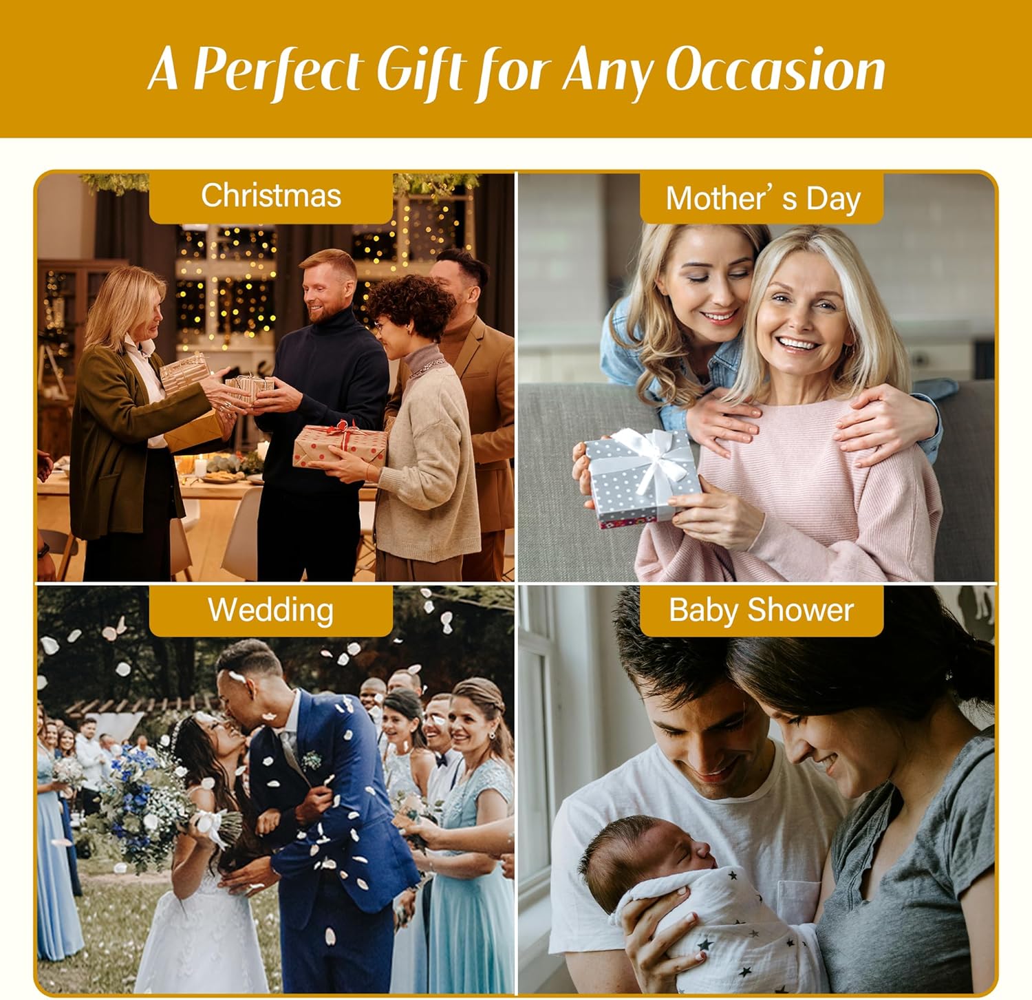 Gold Picture Frame – 4x6 Photo Frame with White Faux Leather Inlay, Golden Picture Frames for Wedding, Anniversary, Tabletop Display Gift, Lattice Pattern Design