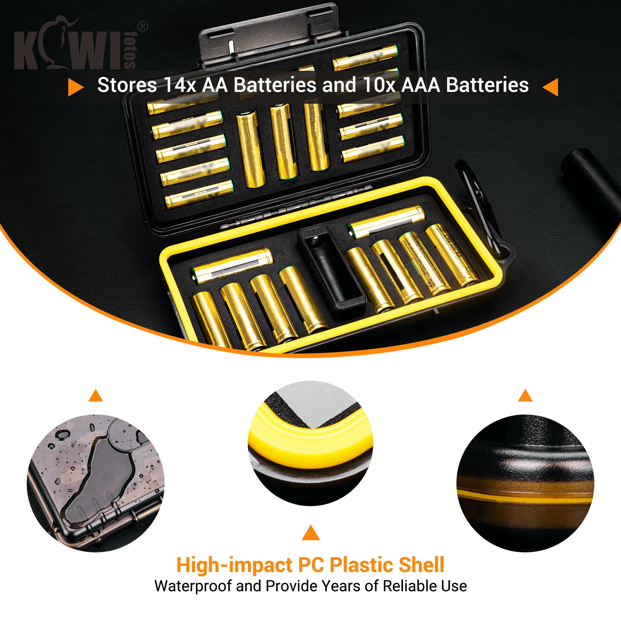 Image secondaire de Boîte de Rangement Étanche pour Piles Rechargeables JJC avec Testeur