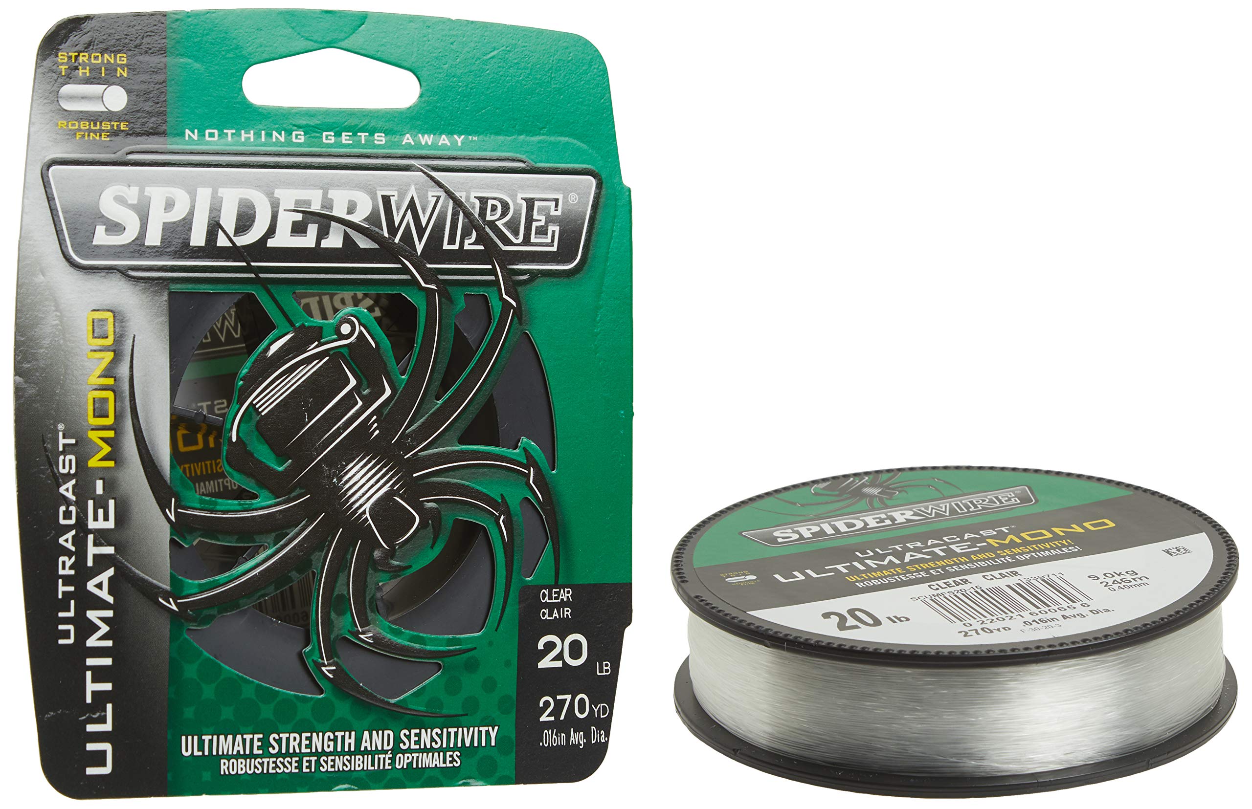 Lenza Spiderwire EZ Mono 201 Metri, Bobina 220 Yard, Bassa Visibilità Verde, 12 Lb, Multiuso, Facile Lancio