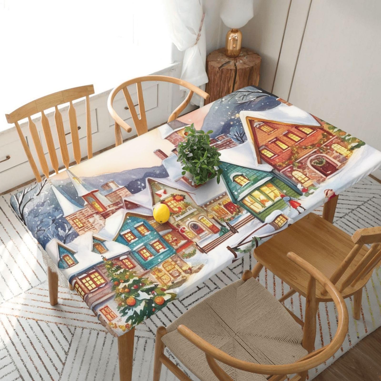Nappe de table imperméable anti-vent pour repas de fête sans pli