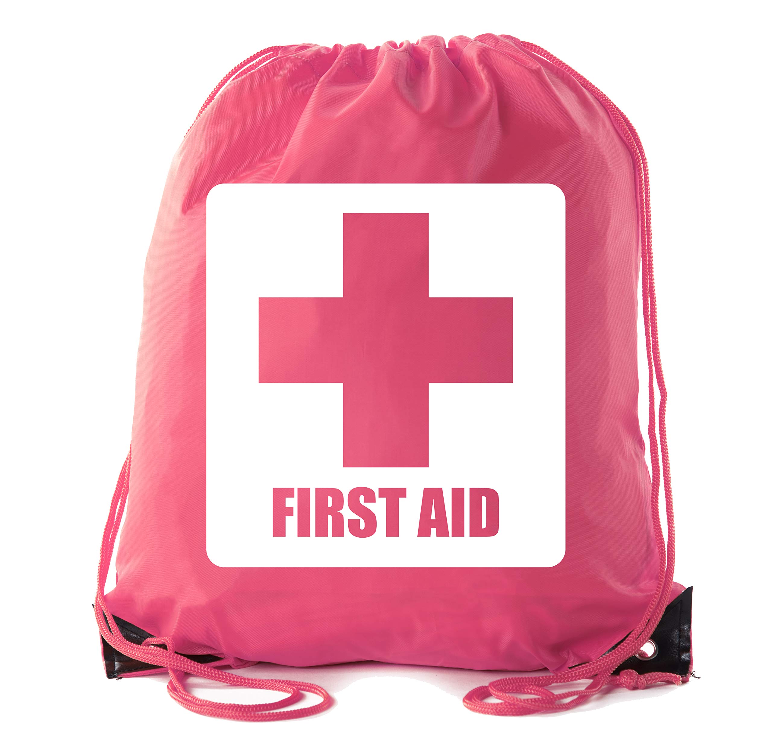 Mato &amp; Hash First Aid Backpack Drawstring Medical Bag for Emergencies or Epi Pen &amp; Medicine - 10PK Pink CA2500FirstAid S4