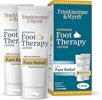 Frankincense and Myrrh Foot Pain Relief Cream - Intensive Foot Therapy Lotion - Diabetic Nerve Pain Relief Cream | Restless Leg Syndrome | Frankincense Essential Oil, 3 Ounce (2-Pack)