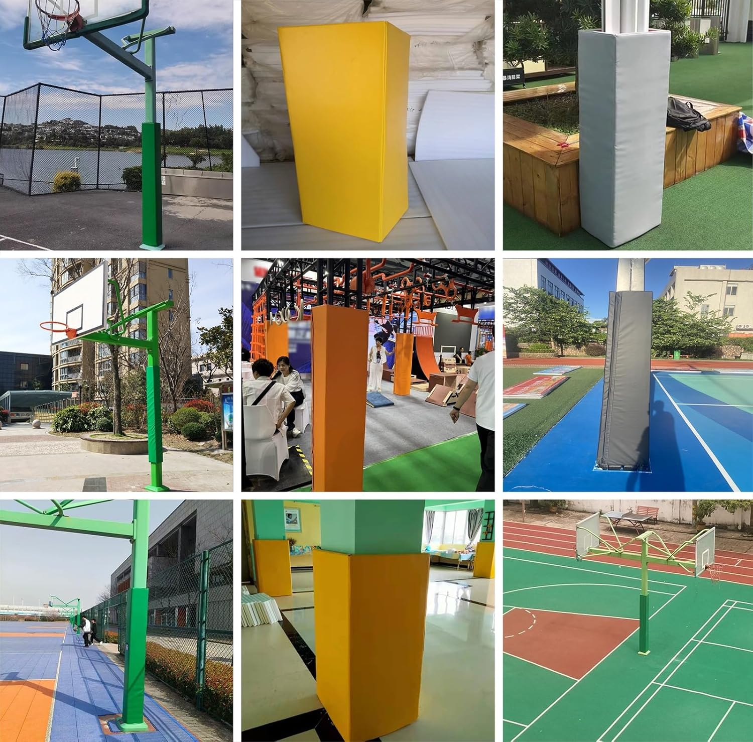 ERRULAN Outdoor Basketball Pole Protector Pad, Wrap Around Basketball Hoop Padding Pads, High-Density Foam Collision Guard for Gym Garage Playground Protection