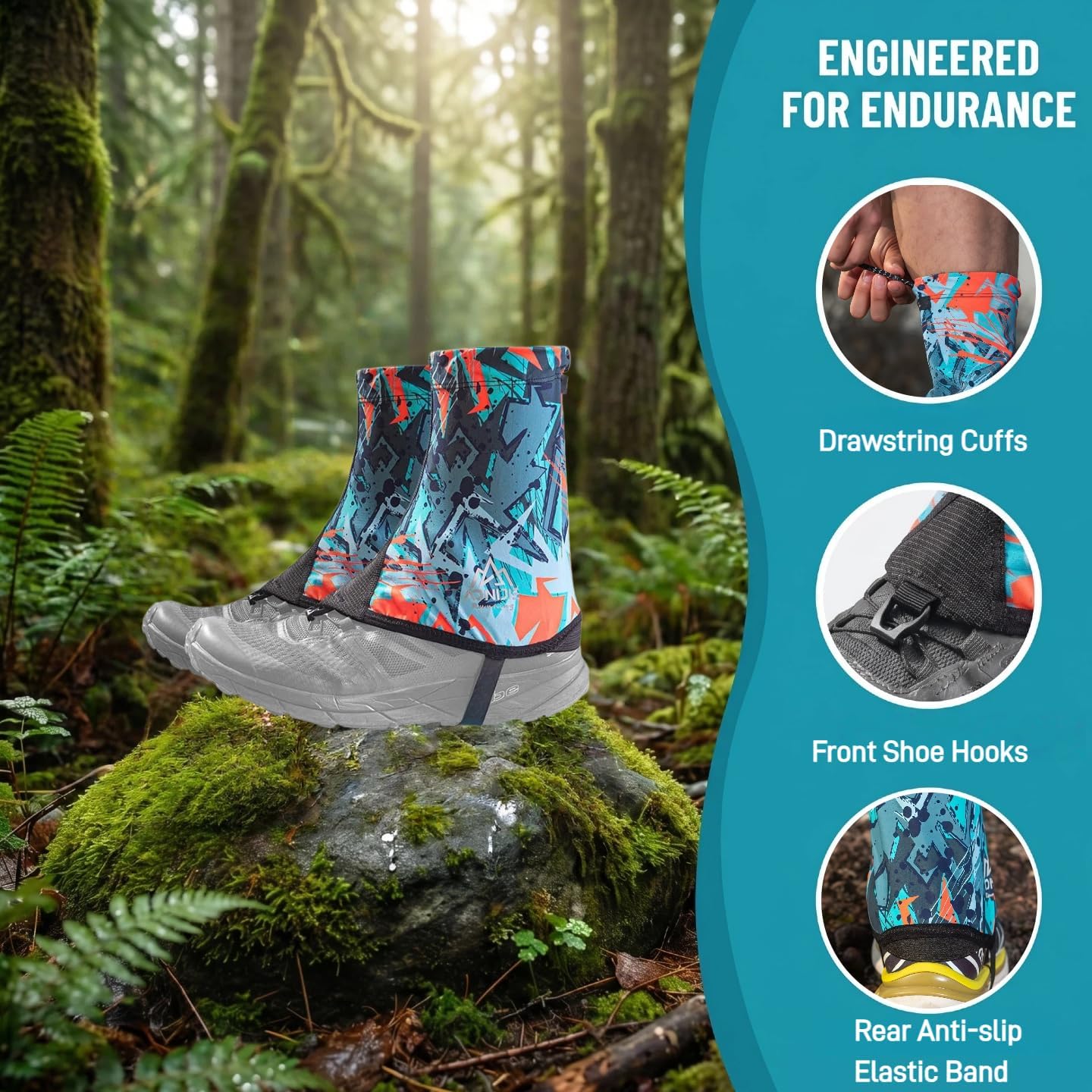 Trail Gaiters-Ankle Boots Gators Running Low Shoes,Breathable Sandproof Lightweight Adjustable Hiking for Women Men