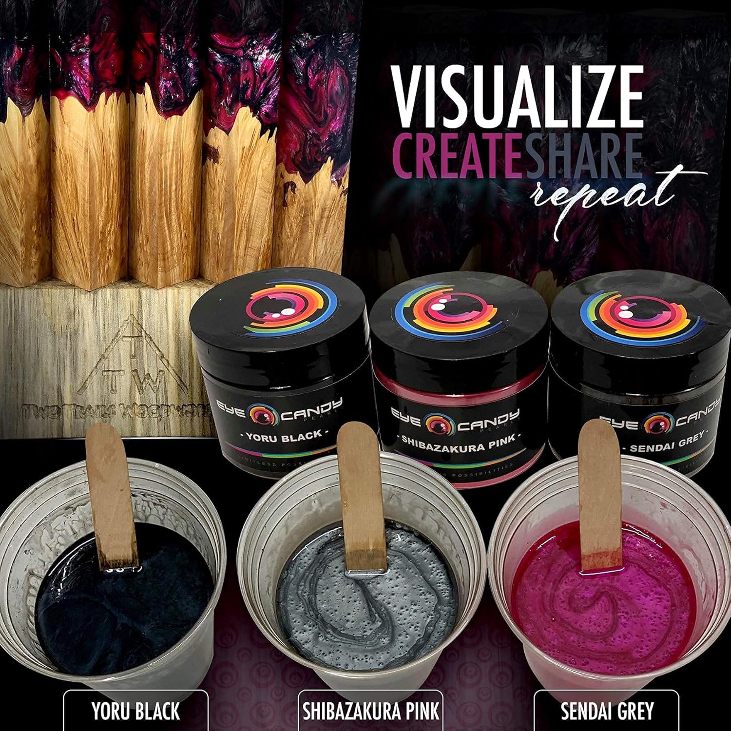 Eye Candy Pigments Premium Grey Mica Powder - Sendai Grey (25gr) - for Epoxy, Resin, Soap, Paint, Woodworking, Acrylic Pouring, Bath Bombs, Fishing Lures - DIY Arts and Crafts Additive - Image 6