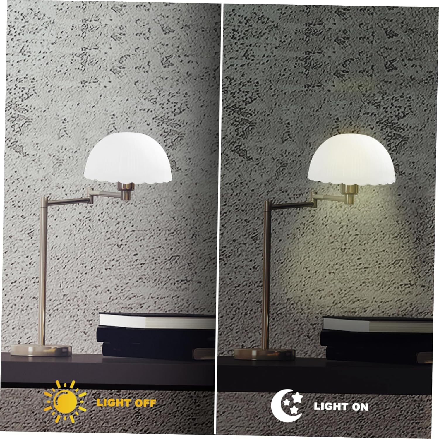 Gadpiparty Elegant Frosted Watermelon Grain Glass Lampshade for Table Ceiling and Pendant Lighting Round Light Cover Home Decor and Gift Accessory