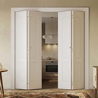 SMARTSTANDARD 48"x80" Bifold Closet Door, Folding Doors with Hardware Kit