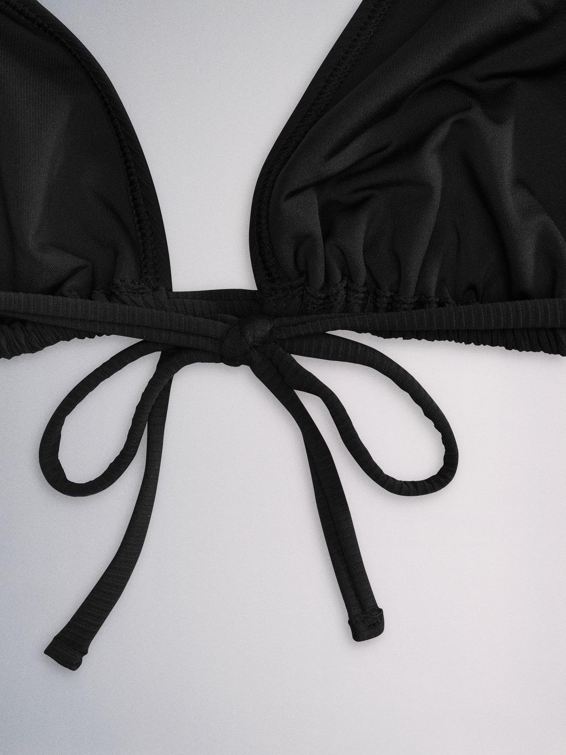 THE SET Mujeres Pack de 3 Tops de Bikini Triangulares de diseño Anudado