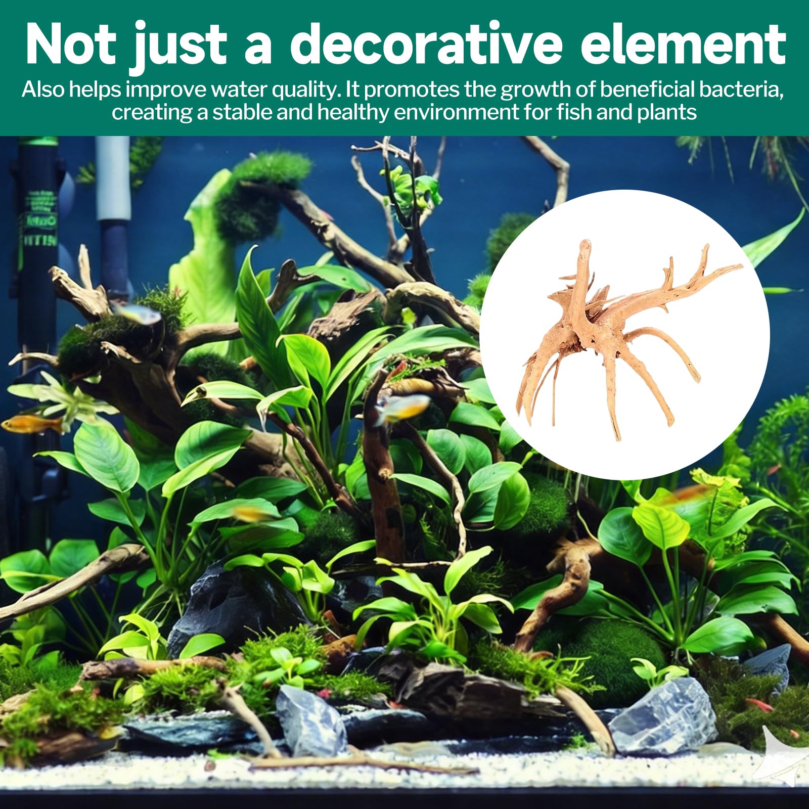 4 sztuki korzeni do akwarium, drewno dryfujące, dekoracja 12-20 cm, drewno korzeniowe, losowy kształt, drewniany pień dekoracyjny do akwariów i terrarium, dekoracja drewniana