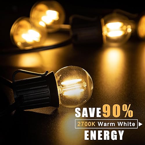 Miniatura 21 de Bombilla LED Edison G40 de bajo vatio, bombilla LED de 1 W, equivalente a 10 W, incandescente E26, base de tornillo, bombillas LED ultra cálidas