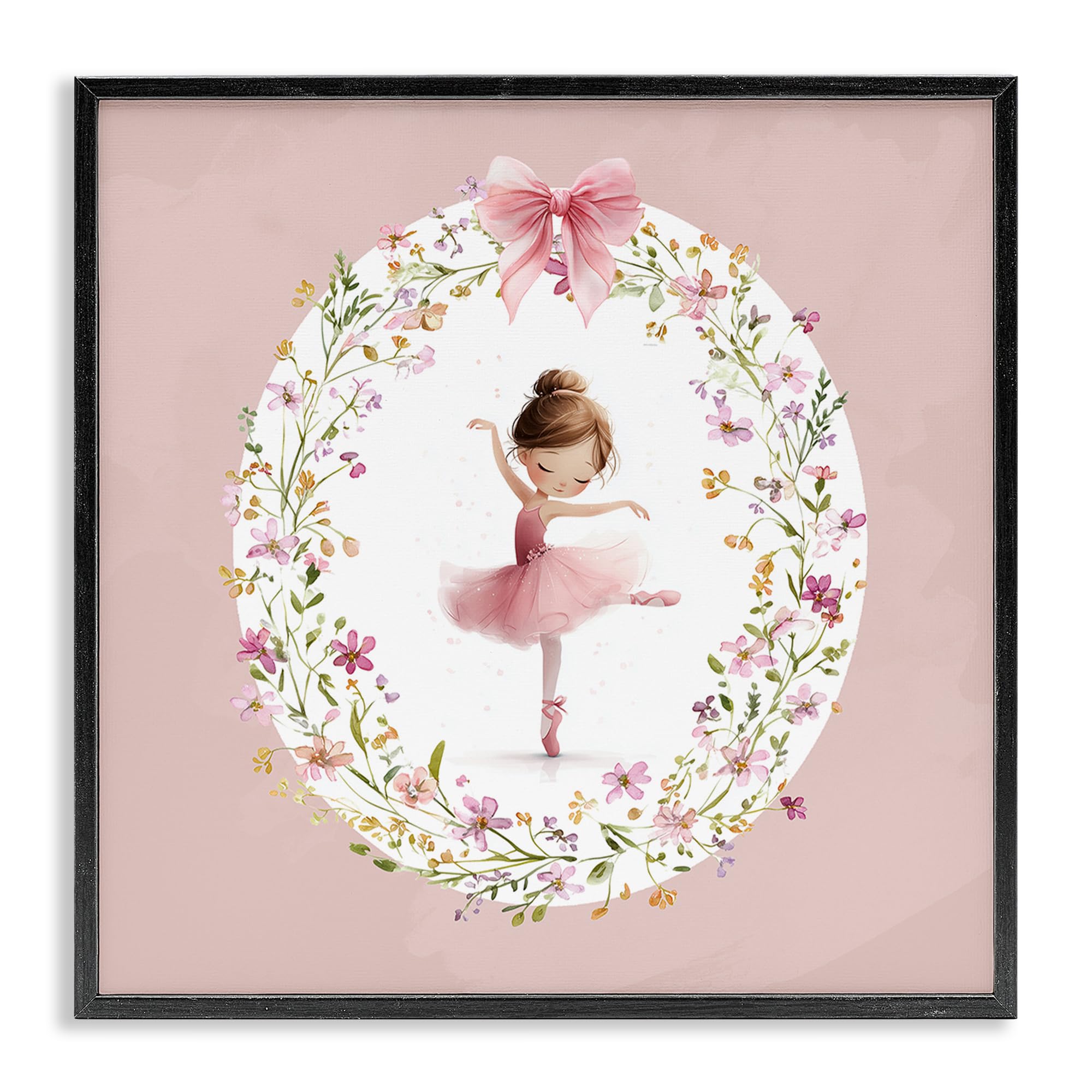 Stupell Industries Midnight Black (Textured) 'Ballet Dancing Princess'| Framed Giclee Art