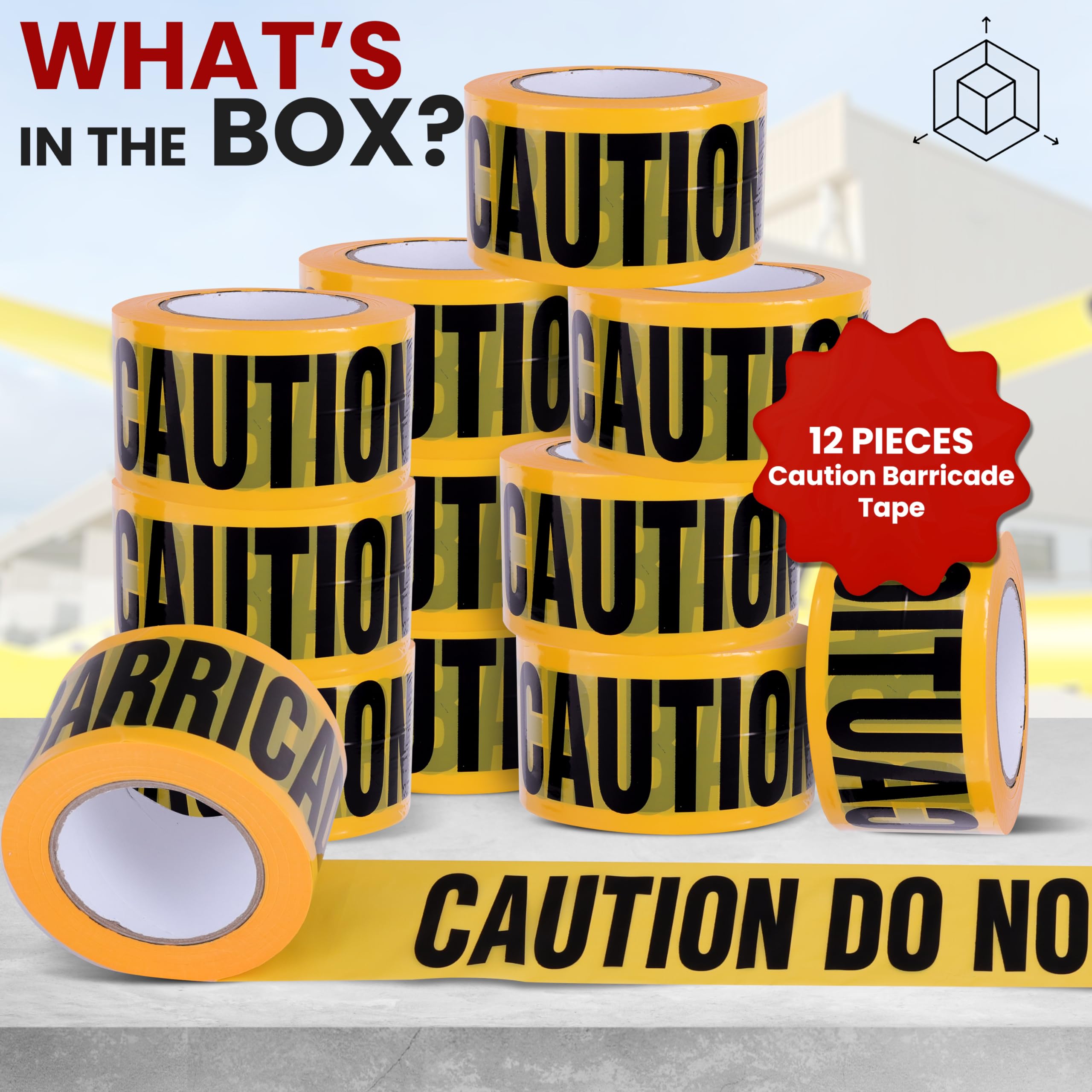 Pyle 12 Pieces Safety Yellow Caution Do Not Enter Tape Set - 200 Meters Long Tape Roll Suitable for a Wide Range of Applications, Including Roadworks, Events, and Hazardous Areas — Amazon image 7