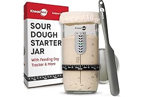 Sourdough Starter Jar with Date-marked Feeding Band and Accessories