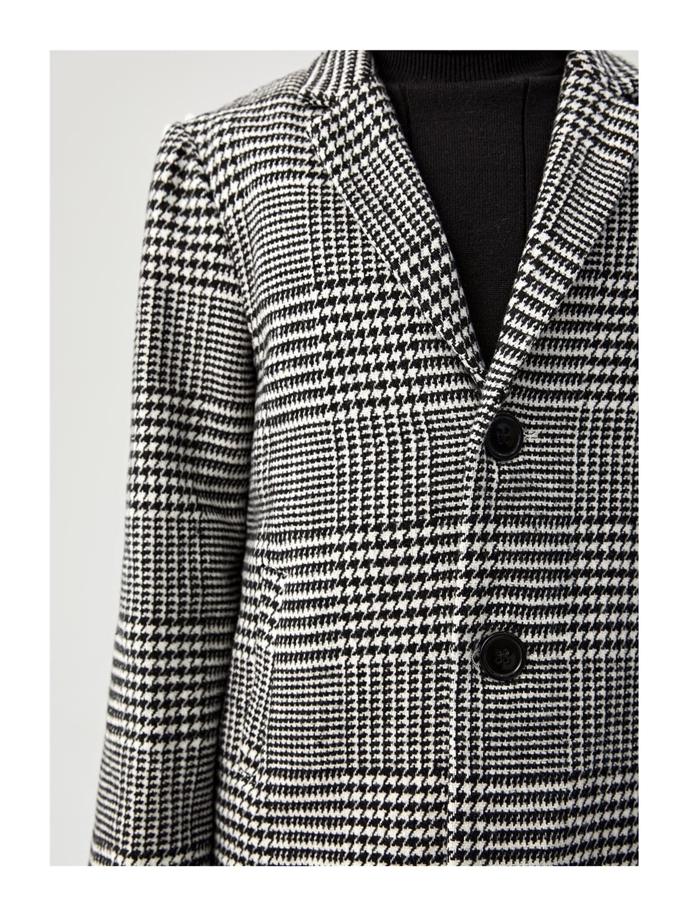 da Ragazzi Soprabito Pied de Poule Monopetto Senza Maglione (Color : Black And White, Size : 11-12Y)