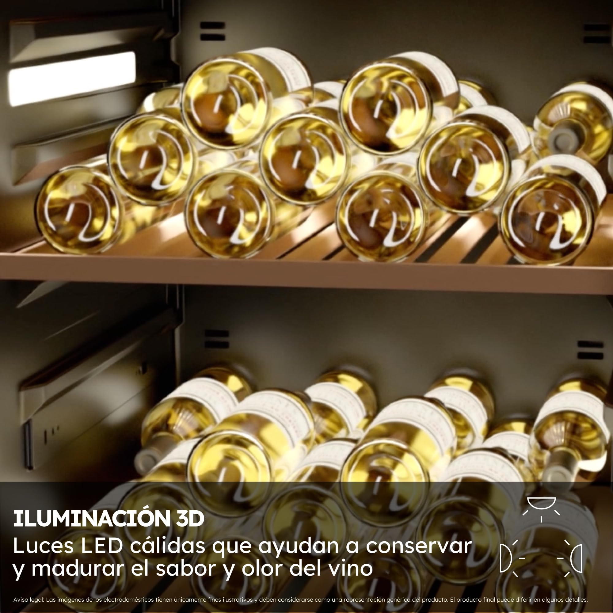 Haier Wine Bank 50 Series 7 HWS77GDAU1 Vinoteca de 77 botellas, WIFI, 2 Zonas, Estantes de madera, Filtro Anti-UV, Filtro de carbón, Refrigeración por Compresor, Display Digital, LED, 37 dbA, Negra