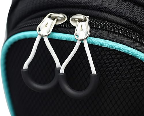 Miniatura 8 de Majek Premium - Bolsa de golf para mujer, color negro y verde azulado (9.6in, 14 vías)