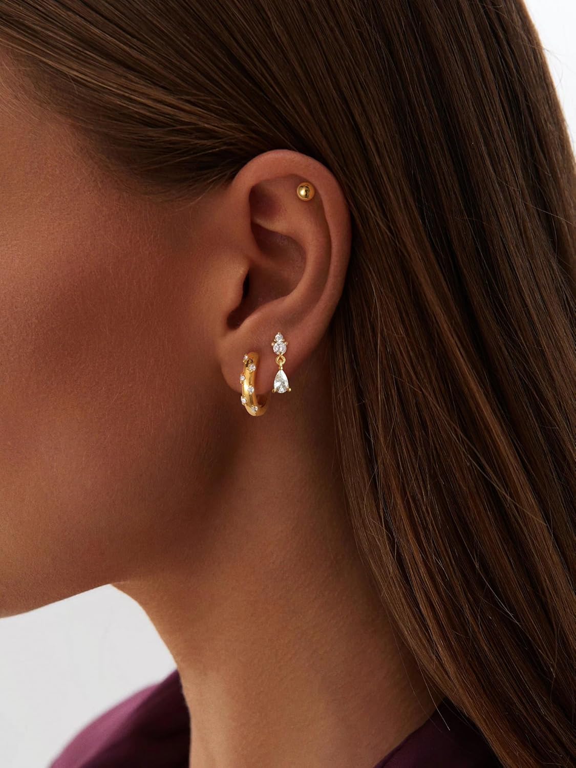 Gold/Silver Earrings for Women Dainty 14k Gold Plated Lightweight Huggie Hoop Earrings Set Trendy Gold/Silver Earring Small Hoop Earrings for Women Jewelry Gifts - Image 3