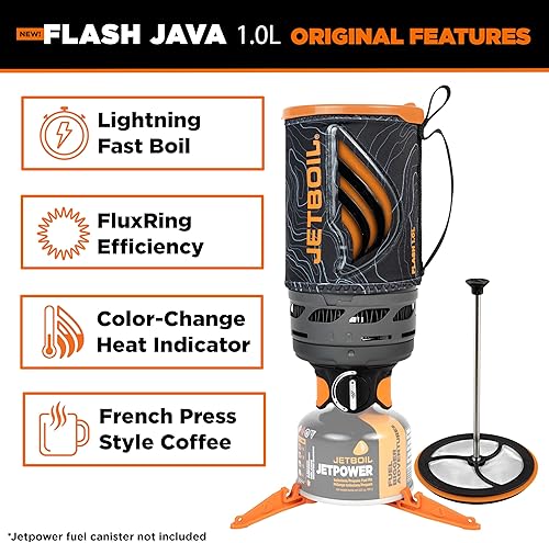 Miniatura 4 de Jetboil Flash Java - Estufa portátil de cocción rápida de 1.0L con prensa francesa de silicona e encendido automático de 1 paso para acampar y