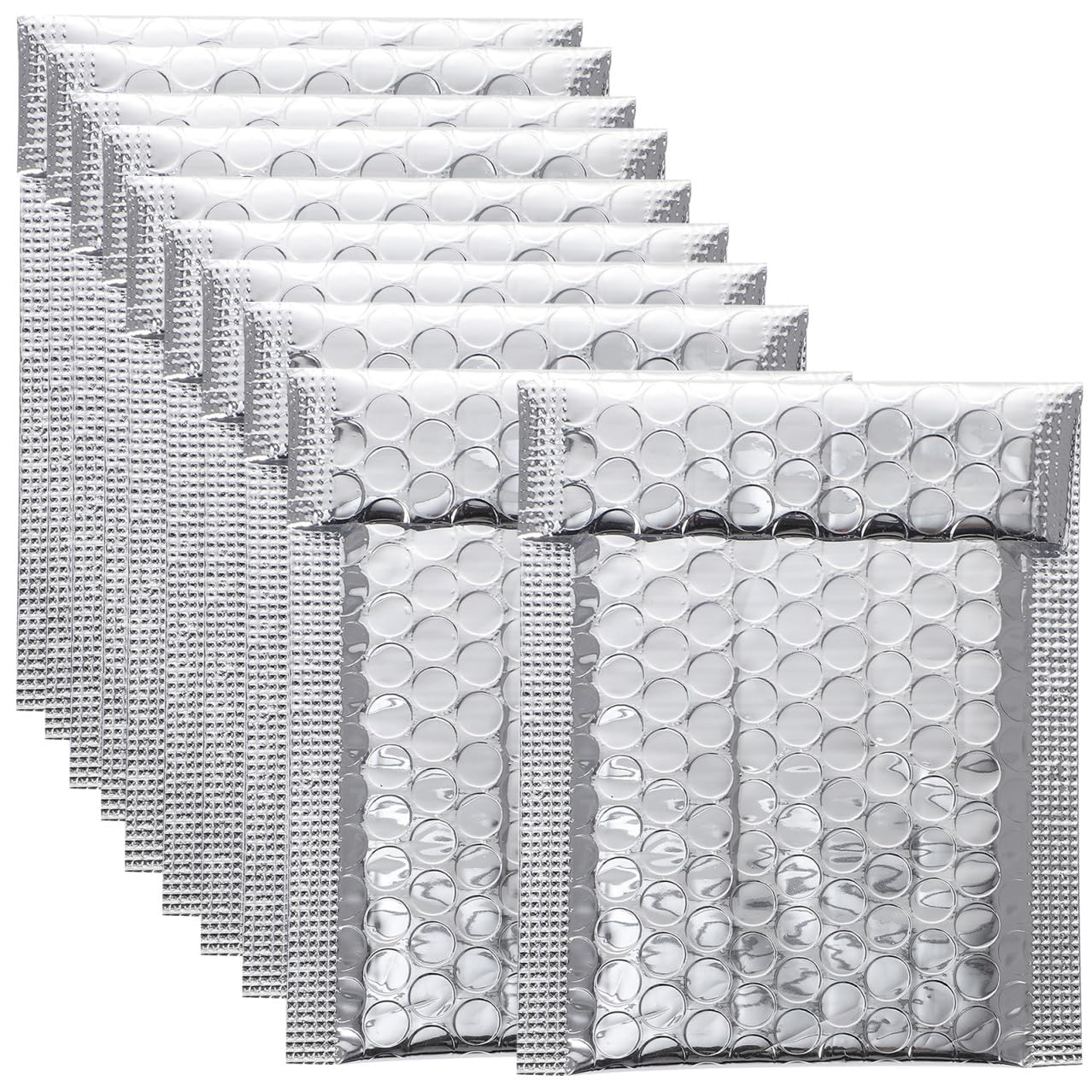 BETOOKY 100 Stück Versandtaschen mit Luftpolsterfolie Selbstklebend Gepolsterte Aluminiumfolie Bubble Envelopes für Sicheren Versand von Empfindlichen Artikeln