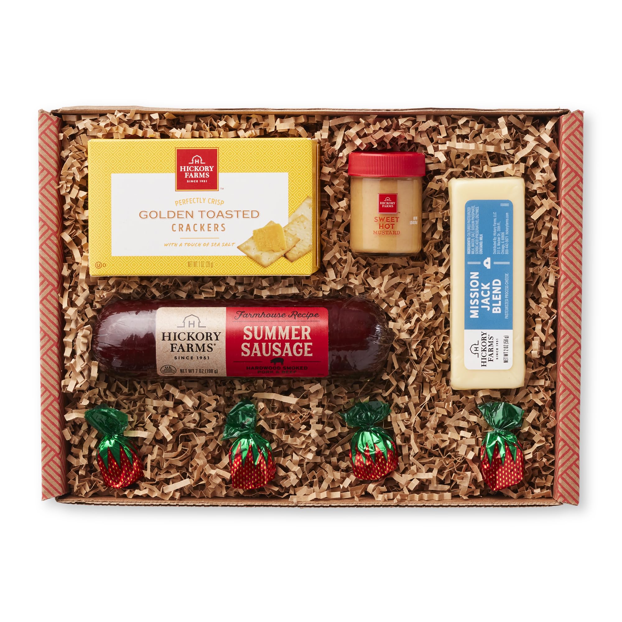 Sausage & Cheese Small Gift Box | Gourmet Food Gift Basket Perfect For Family, Birthday, Sympathy, Congratulations Gifts, Retirement, Thinking of You, Business and Corporate Gifts