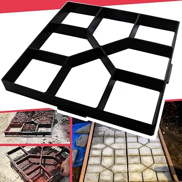 Anothera 15.7"x15.7"x1.57" Walk Maker Reusable Concrete Path Maker Molds Stepping Stone Paver Lawn Patio Yard Garden DIY Walkway Pavement Paving Moulds Square