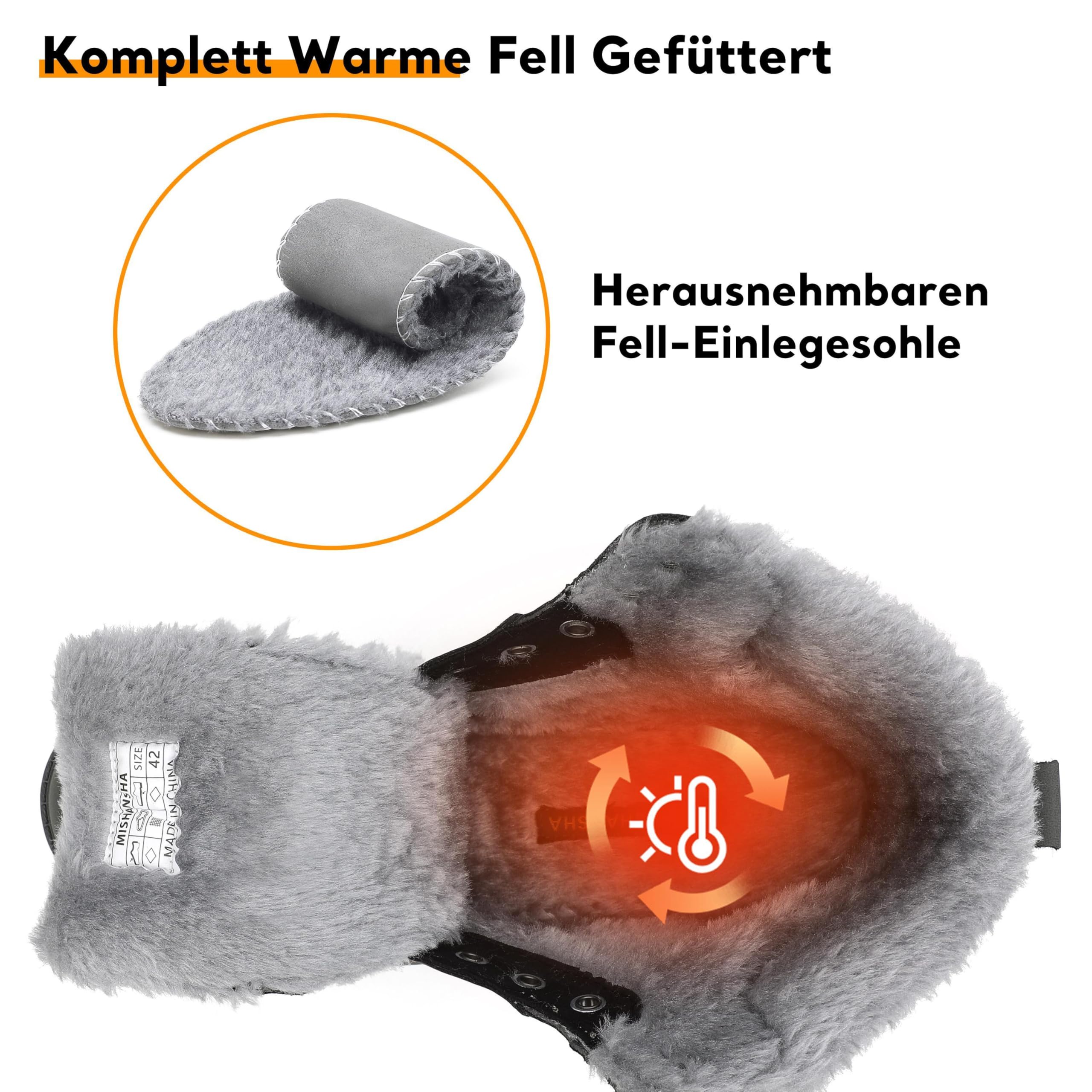 Mishansha Uomo Scarpe Invernali Donna Stivali da Neve Calda Impermeabili Outdoor Sneakers da Trekking Taglia 36-48 EU