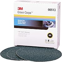 Vista 8 de 3M Green Corps Hookit 00624 - Discos de lijado, sin polvo, 8 pulgadas, grado 40+, paquete de 25 discos de producción, para eliminación