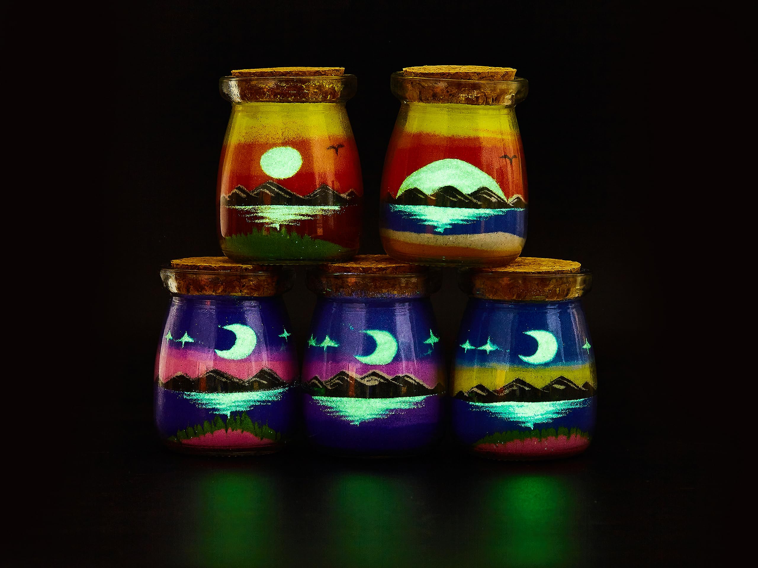 Amazon.co.jp: YUANLUGV サンドアートボトル カラーサンド 夜光