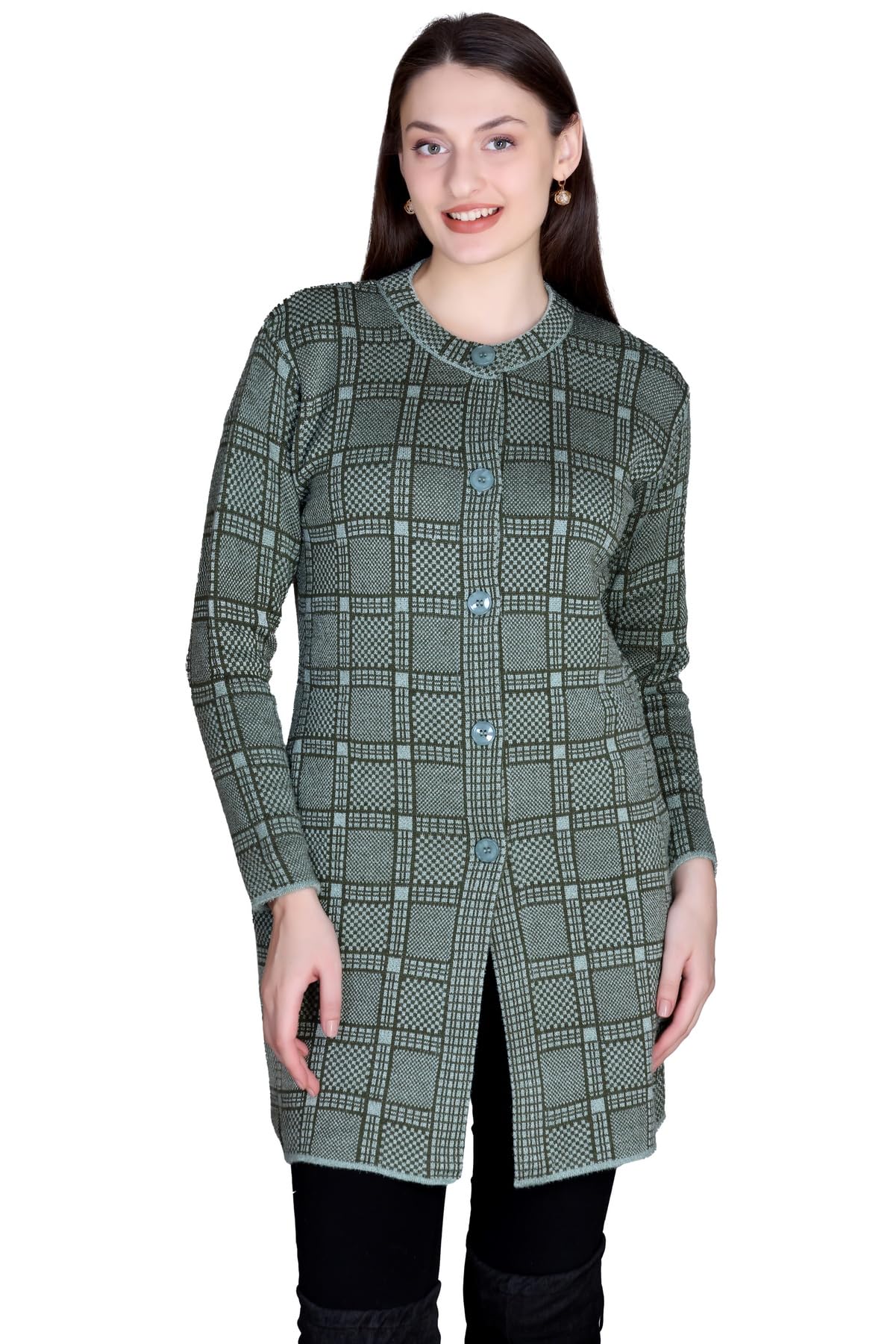 montrex Wool Blend Women's Winterwear Woolen Long Coat for Winter Sweater Cardigans - 6460-picture-50
