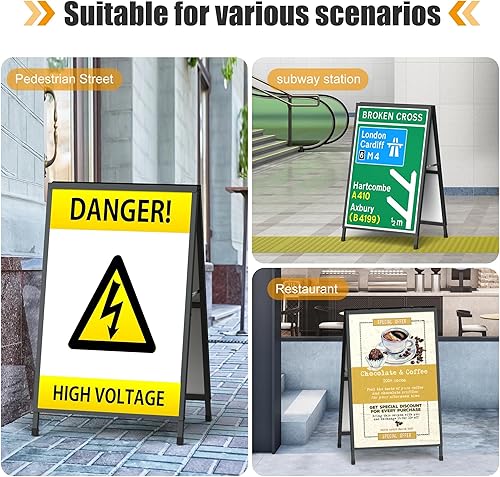 Miniatura 5 de Relx Soporte para letreros de marco para sándwich al aire libre, 24 x 36 pulgadas, letreros de acera para negocios al aire libre, solo soporte