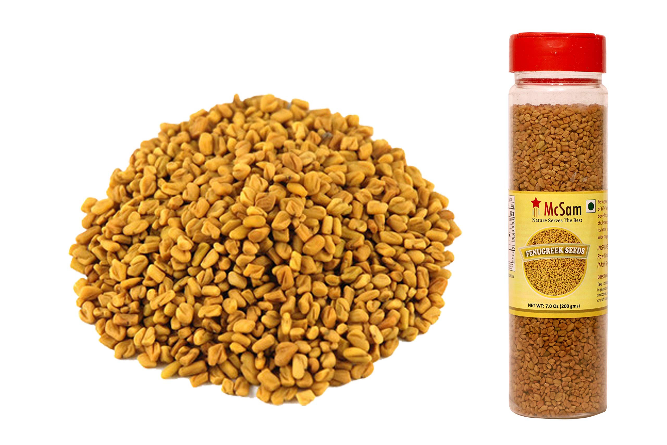 McSam Organic Dried Fenugreek Seeds/ Methi Dana 200 Gram, मेथी दाना साबुत Indian Spices & Masala for Cooking Delicious Cusines in Kitchen