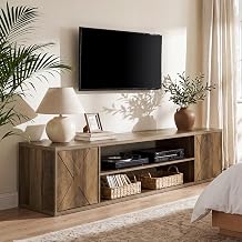 Tribesigns 63'' TV Stand for TVs up to 70 Inch, Low TV Console with Storage